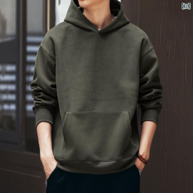 幸福 XL 秋冬 コーデ メンズ 服 シンプル ファッション オシャレ 大人 かっこいい 大きいサイズ ストリート 紳士服 ハイエンド ヘビー ベーシックフード付き スウェットシャツ パーカー トップス ジャケット