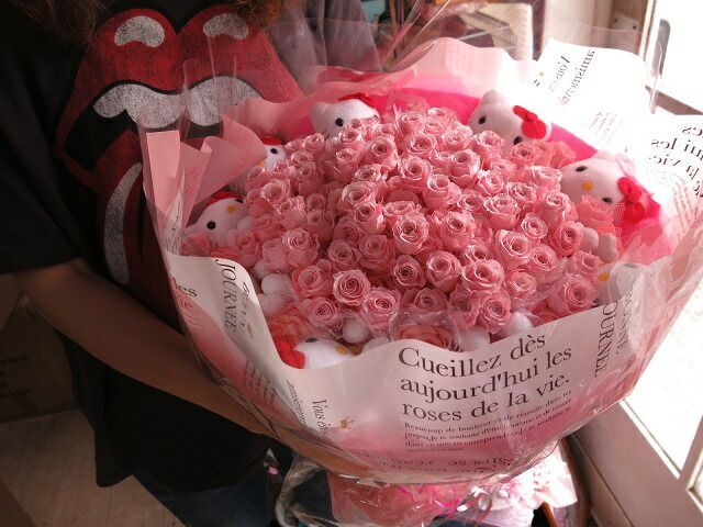 誕生日プレゼント キティ 花束 ピンクバラ 100本 フラワーギフト キティいっぱい9個入り キティ ブーケ プレゼント フラワーギフト STEELWINDOWSANDDOORS_COM