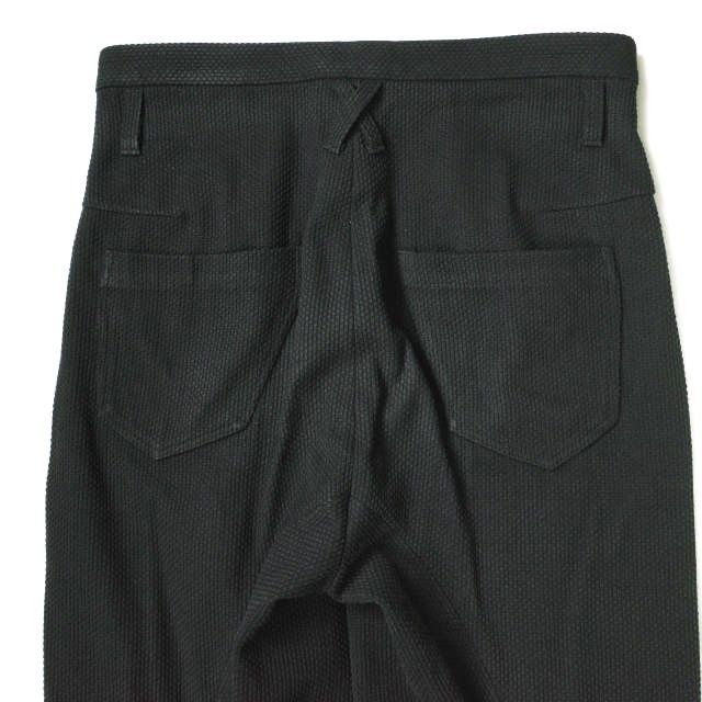 KOZABURO コウザブロウ 23AW 日本製 3D SHAPED TROUSERS - SASHIKO 刺し子シェープドトラウザーズパンツ 2113-P-111 3 ブラック ボトムス【中古】【KOZABURO】 KOZABURO コウザブロウ 23AW 日本製 3D SHAPED TROUSERS - SASHIKO