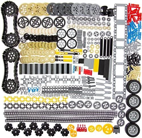 844ピース テクニックパーツ ギア 車軸セット レゴ ブロック ホイール チェーンリンクピン コネクタージョイント トラックタンク ホイール ショックアブソーバー ステアリングシャフト Moc STEM ROBOT DIY用