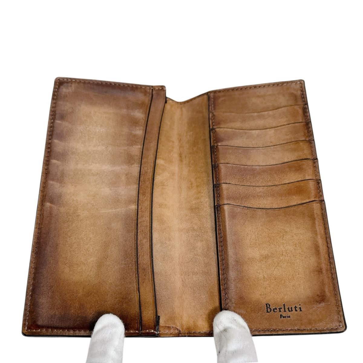 ベルルッティ カリグラフィ 二つ折り長財布 レザー ロングウォレット ブラウン ベルルッティ ブラウン 二つ折り 長財布 小銭入れ レザー ベルルッティ