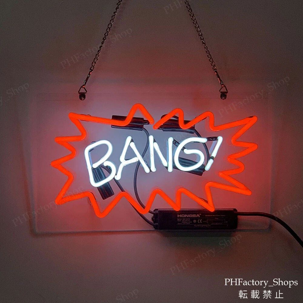 ネオンサイン Bang ネオンサイン ビール バー 壁飾り インテリア 装飾 ネオン管 ライト 広告看板 35x22cm A294