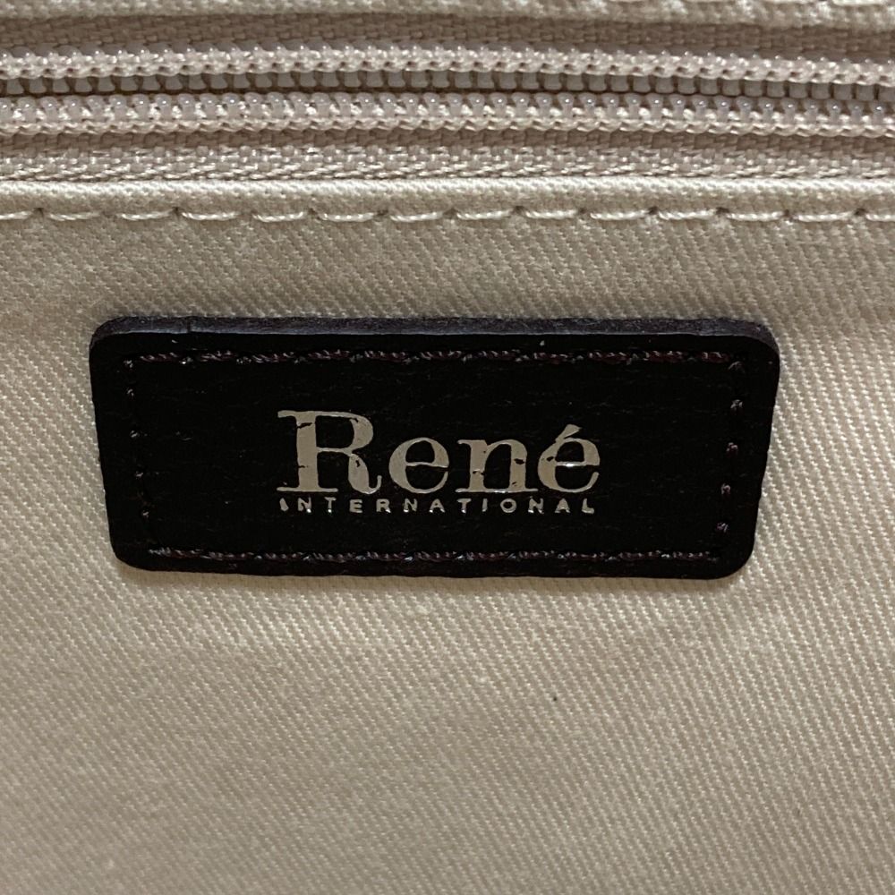 美品 Rene ルネ ALYA アリア レザー カメリア付き ミニボストン