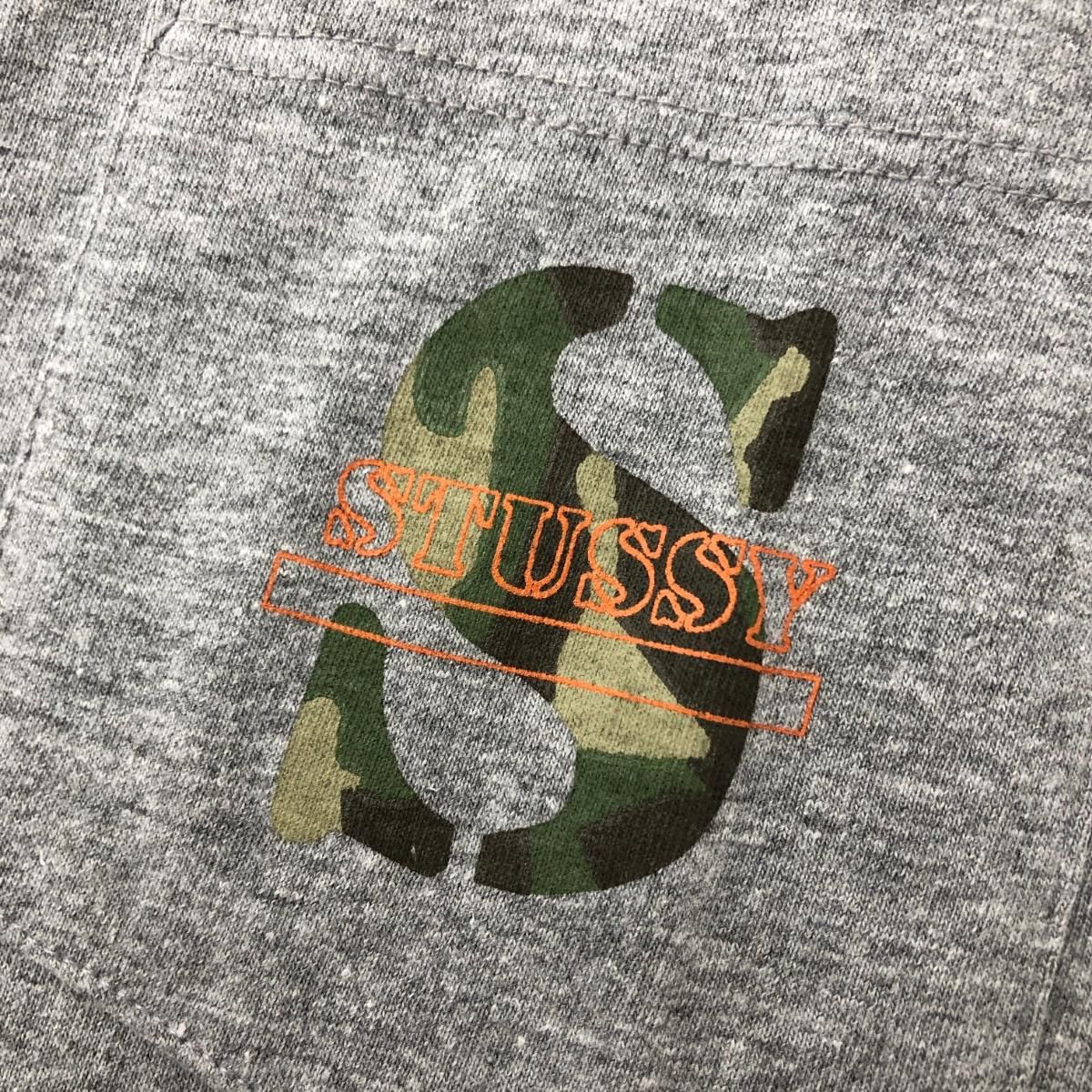 STUSSY オールドステューシー 長袖カットソー サイズ:M カモフラロゴ 