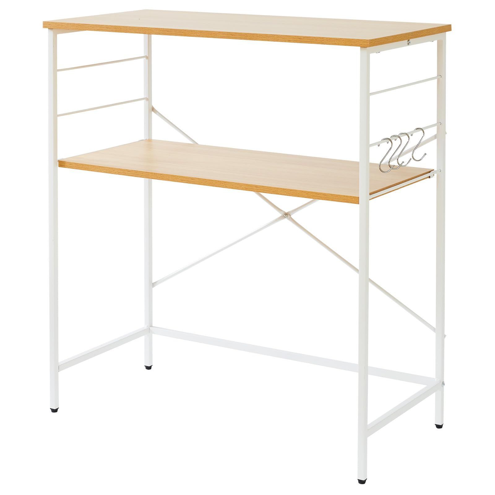 新着商品 キッチンラック ゴミ箱上ラッオープンラ レンジボード 可動棚 幅80×奥行40×高さ87.5cm 大型レンジ対応 IBUYKE レンジ台 炊飯器 作業台 簡単組立 ナチュラルTMJ027N