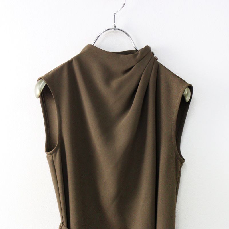 ローブブラン Belted Drape Dress ブラウン S Belted Drape Dress – L'AUBE BLANC