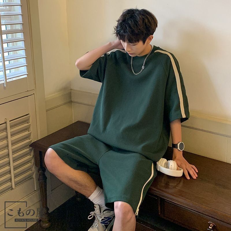 ジャージ メンズ 上下セット 半袖 セットアップ セットアップ メンズ メンズ 接触冷感 tシャツ 短パン 上下