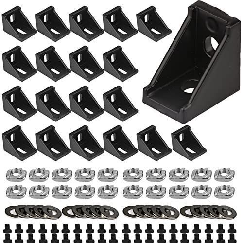 2028 2028シリーズ アルミプロファイルコネクターセット20個 コーナーブラケット40個 M8x20mm Tスロットナット 40個 M8フラットワッシャ 40個 M8x16mm 六角ソケットキャップスクリューボルト 8mmスロ