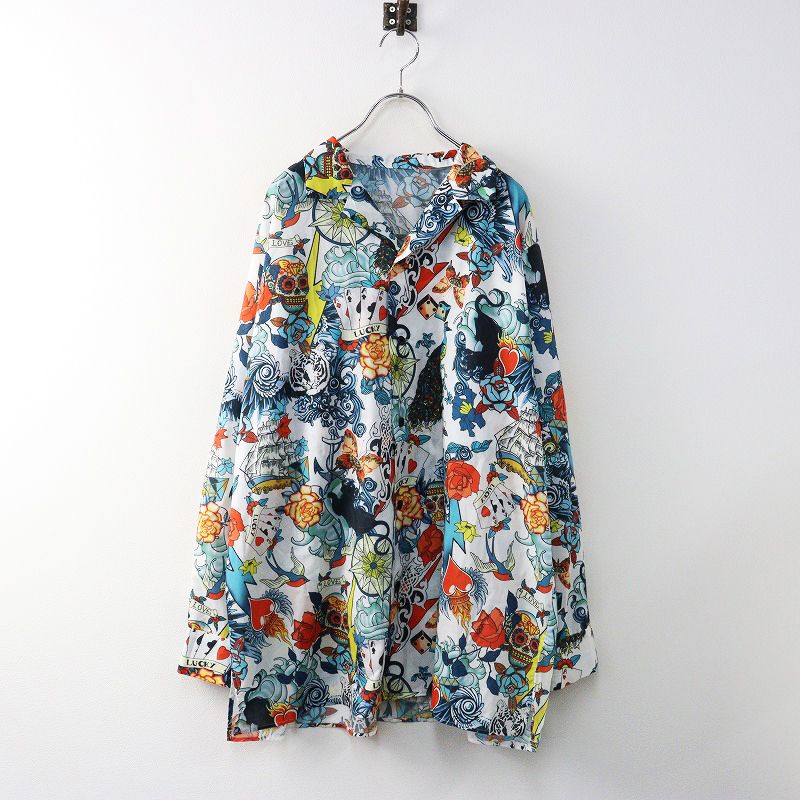 &ellecy アンドエルシー 長袖シャツ オープンカラーシャツ 花柄
