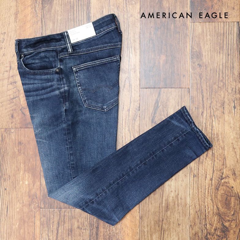 AMERICAN EAGLE/32インチ/デニムパンツ 0114-6647 抜群のストレッチ ガーメントダイ スキニー 新品/青/ブルー/ih254/