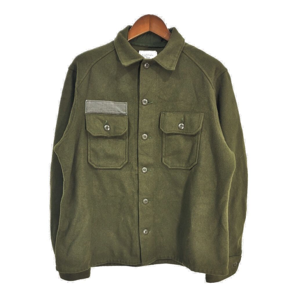 80年代 米軍実物 U.S.ARMY ウールシャツ ミリタリー オリーブ (メンズ X-LARGE) 中古 古着 S9024