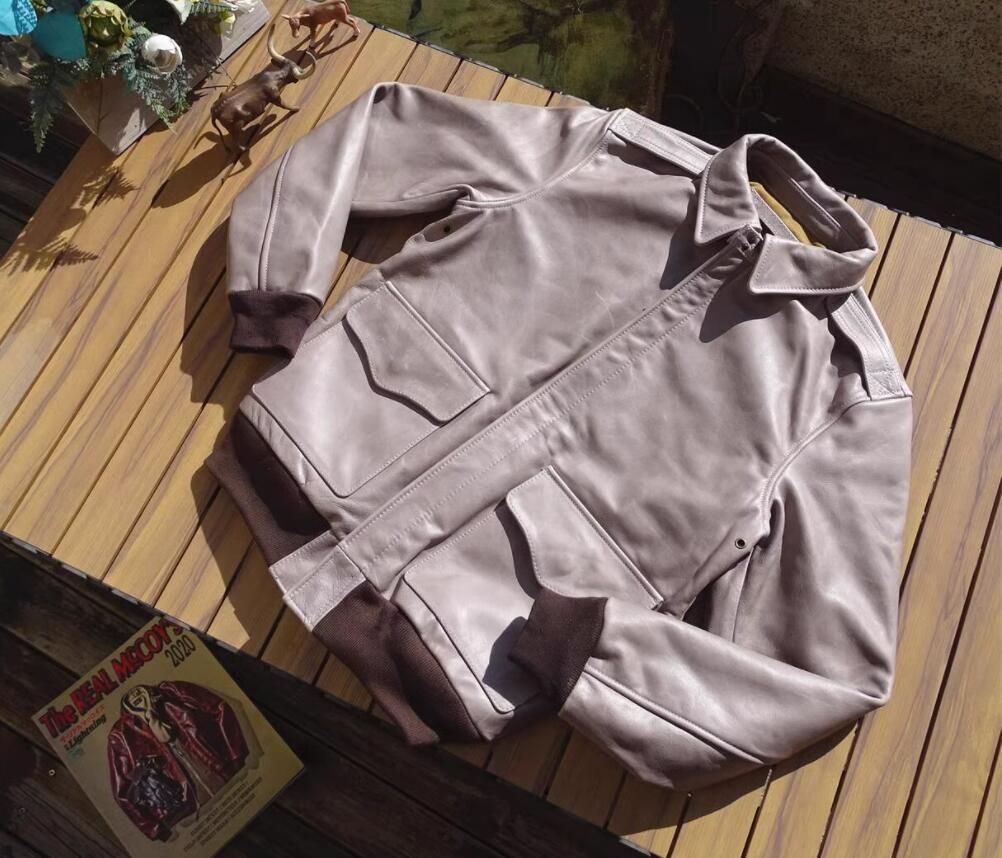 秋冬 新品　イタリア牛革　レトロ　上品　本革 A2　フライトジャケット　ライダースジャケット 革ジャン Ｓ～5XL