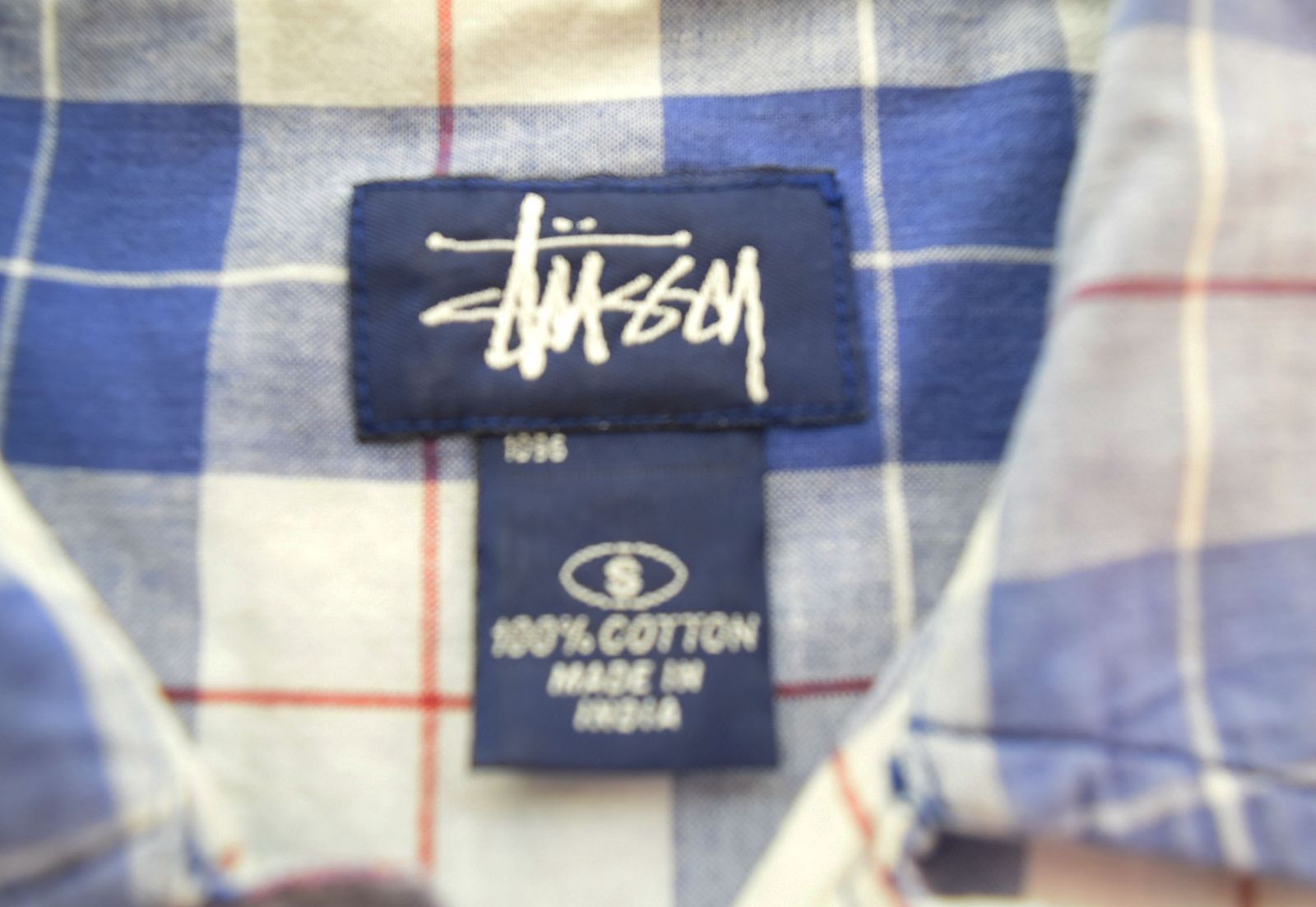 ステューシー STUSSY 90s 紺タグOLD STUSSY チェック 半袖シャツ 半袖