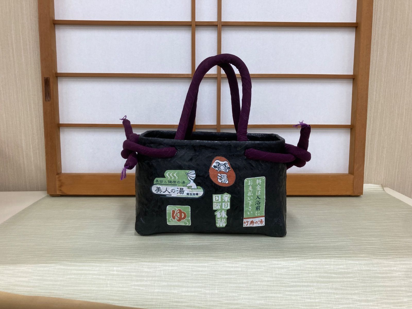 ジャパニーズアートバッグ　新品未使用　ハンドメイド　一閑張りバッグ ジャパニーズアートバッグ 一閑張りバッグ【No.14】