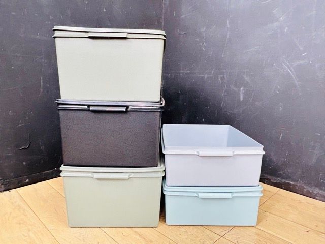 タッパーウェア 収納ケース 5点セット 蓋1つ欠品 【中古】 TUPPERWARE 容器 48x37.5x16cm 48x38x23.5cm　/58142