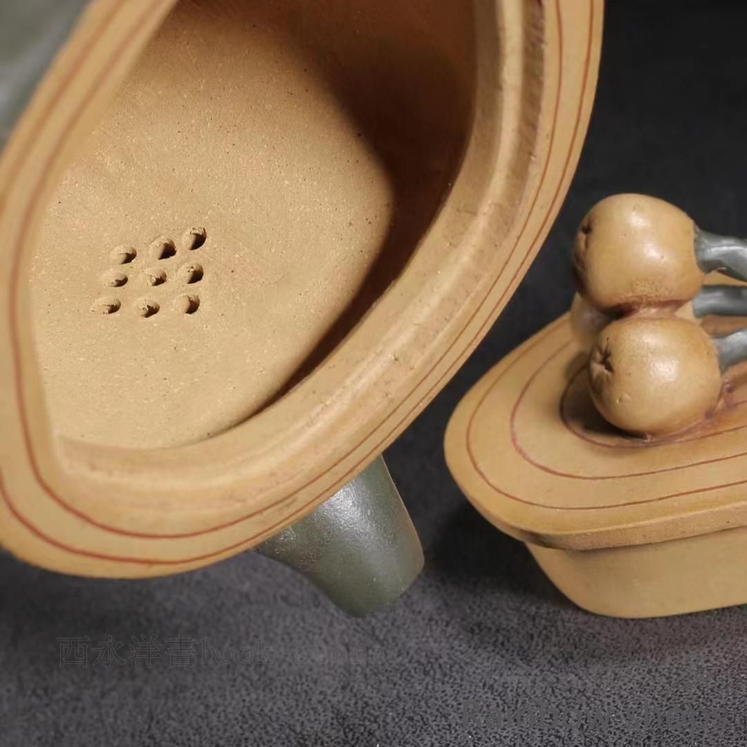 新品未使用】中国古美術?宜興原鉱段泥 枇杷壺?紫砂壺?底款:蒋蓉