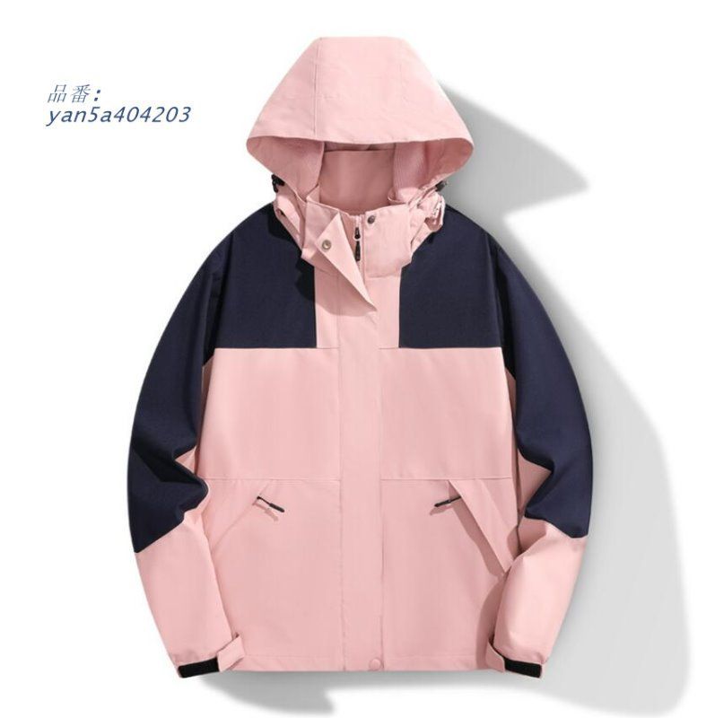 【新品未使用】エリックモー フード付きジャケット M ネイビーとピンク 婦人用コート 新作メンズフード付きジャケットアウトドア スポーツ