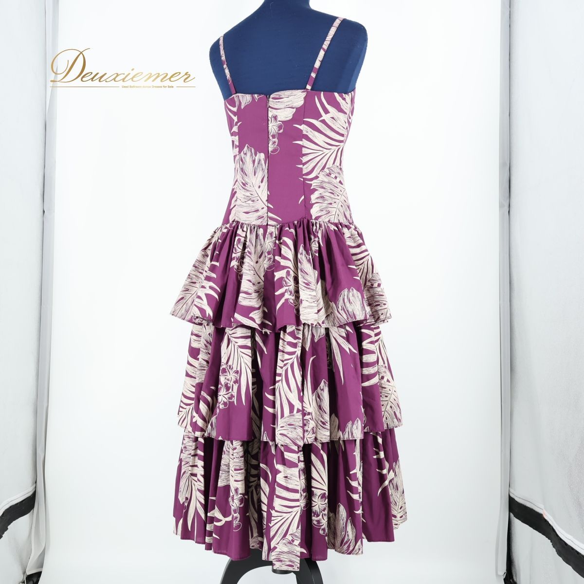 【最新入荷】 ハワイ製 ワンピース Fashions CC フラダンス衣装】パープル フラダンス
