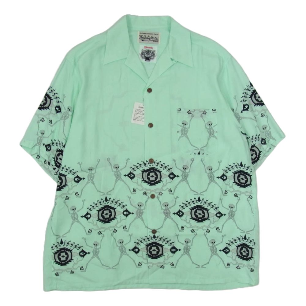 WACKO MARIA ワコマリア ×WOLF S HEAD ウルフルズヘッド 23SS S|S HAWAIIAN SHIRT ハワイアン アロハ シャツ グリーン系 M 新古品