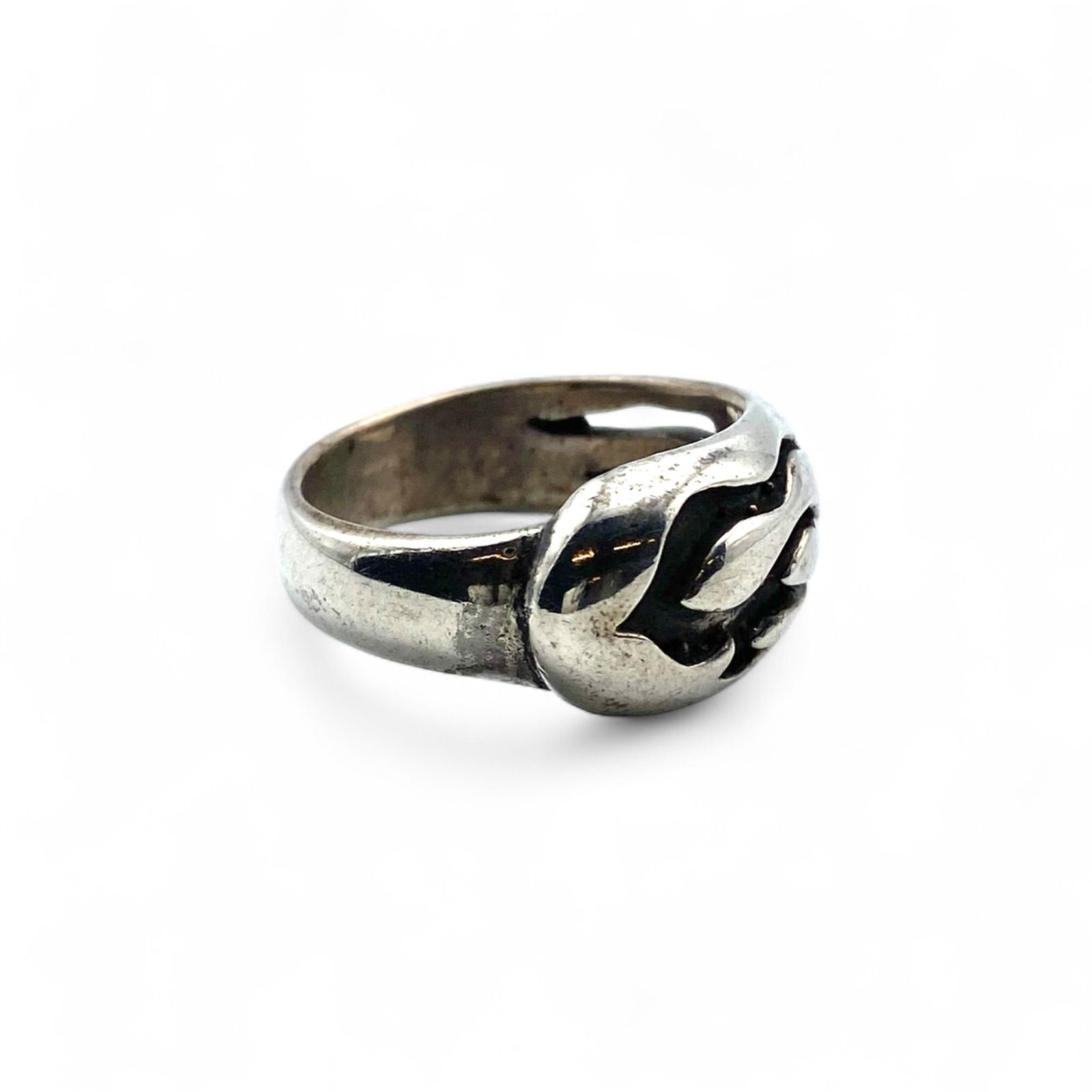 燃える炎】ファイアパターン Silver 925 刻印 90s Vintage Ring