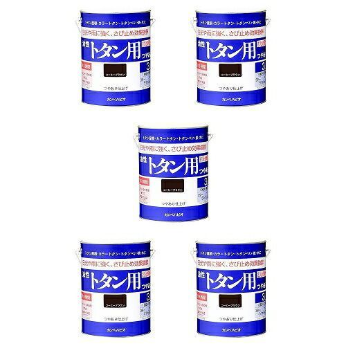ＫＡＮＳＡＩ カンペ 油性トタン用３Ｌコーヒーブラウン 5缶セット