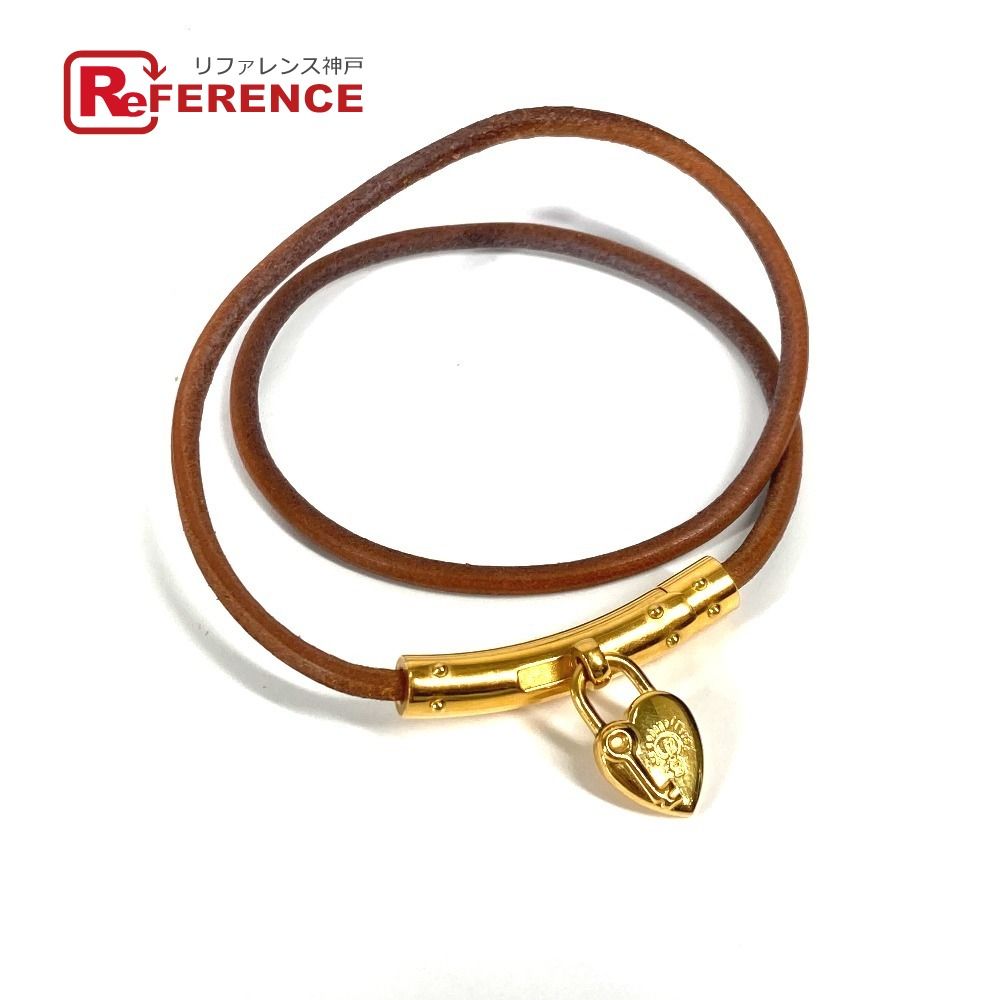 エルメス HERMES ヴィヴィリデチョーカー ハート ブラウン レザー 