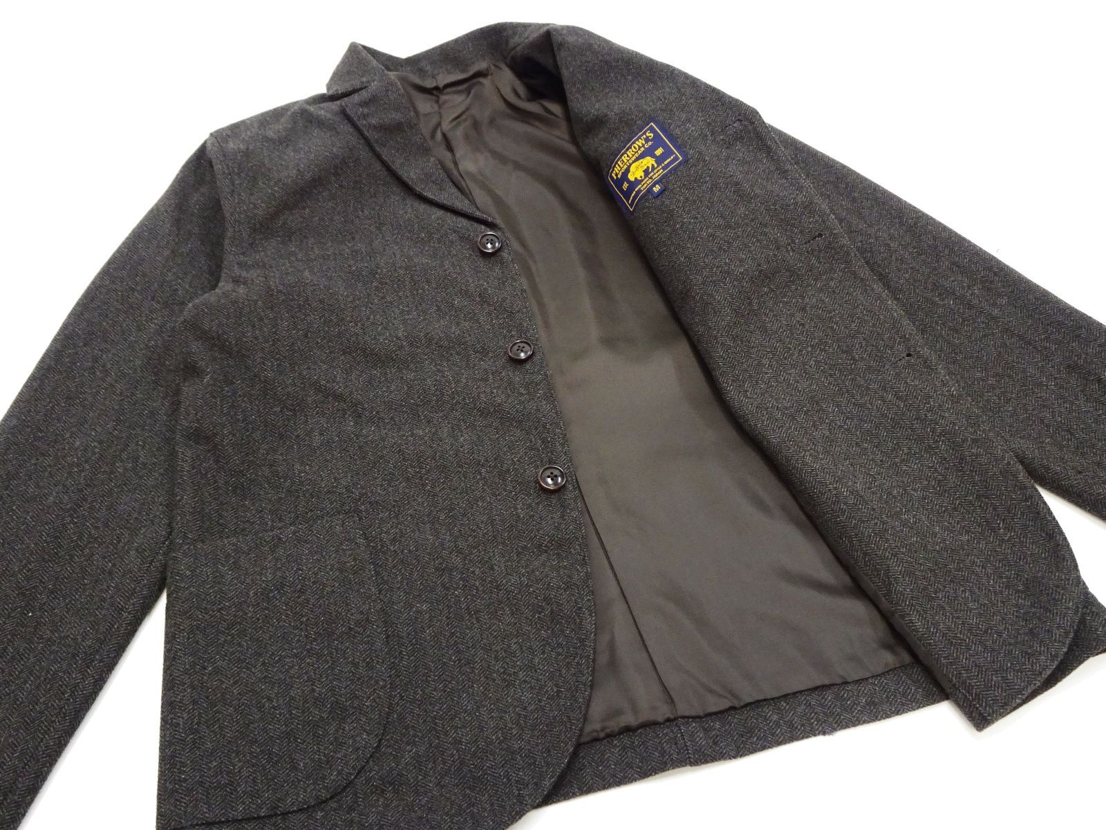 フェローズ ヘリンボーン テーラードジャケット PHERROW'S ウール調
