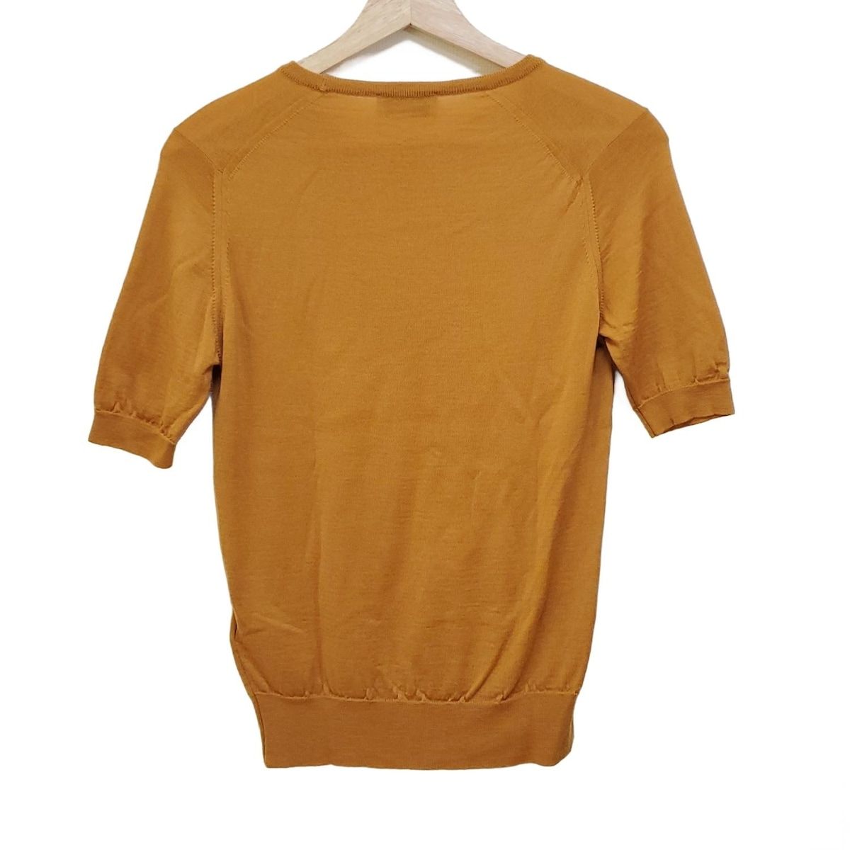 JOHN SMEDLEY - JOHN SMEDLEY(ジョンスメドレー) 半袖セーター サイズM レディース美品  - ダークイエロー クルーネック JOHN SMEDLEY(ジョンスメドレー) 半袖セーター サイズM