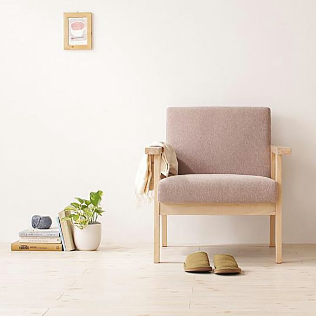 ナガノインテリア 1人掛けソファ 肘掛け 肘置き 1Pソファ 天然木