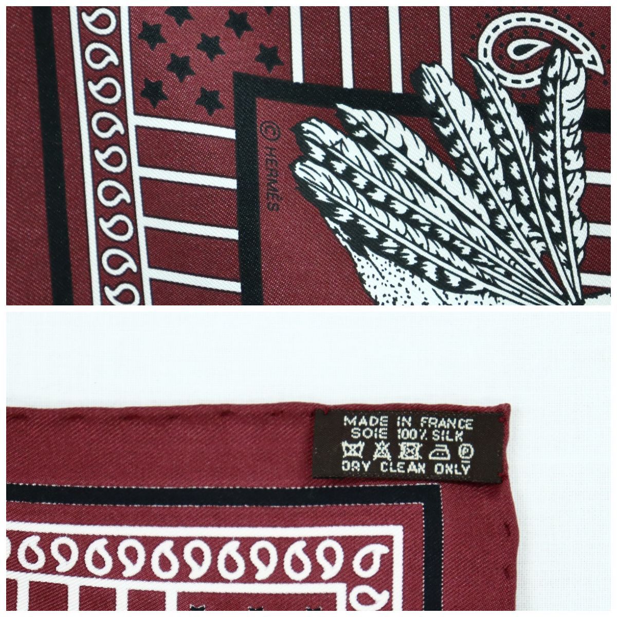 美品　エルメス カレPANI LA SHAR PAWNEE パウニー族の首長 HERMES】【PANI LA SHAR PAWNEE】【フランス製】エルメス『カレ