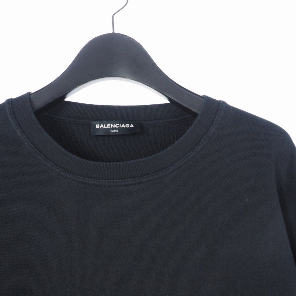 バレンシアガ BALENCIAGA 17AW Homme Sweatshirt オム スウェット シャツ トレーナー ボーダー 刺繡 ロゴ  オーバーサイズ M ブラック 黒 イエロー 黄 485947 TWK22 国内正規 - メルカリ