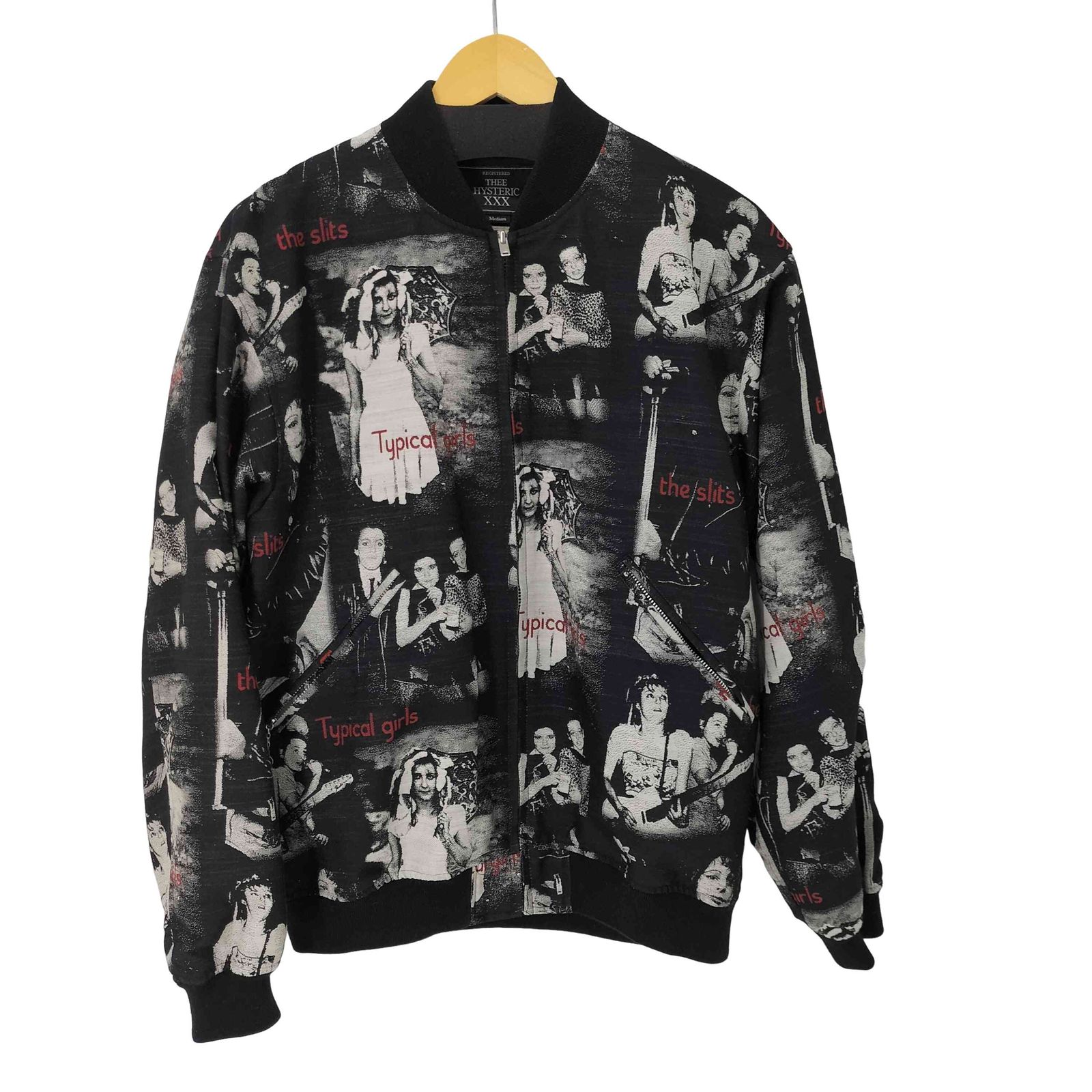 ヒステリックグラマー HYSTERIC GLAMOUR THE SLITS PHOTO CUT ジャカード ZIPアップリブ ジャケット メンズ import M