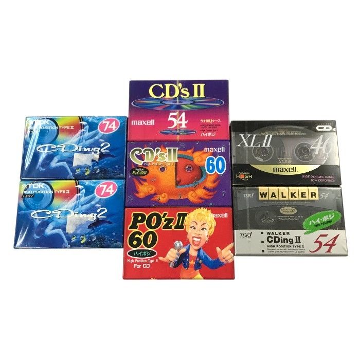 maxell/TDK カセットテープ ハイポジション 46分/54分/60分/74分 7本