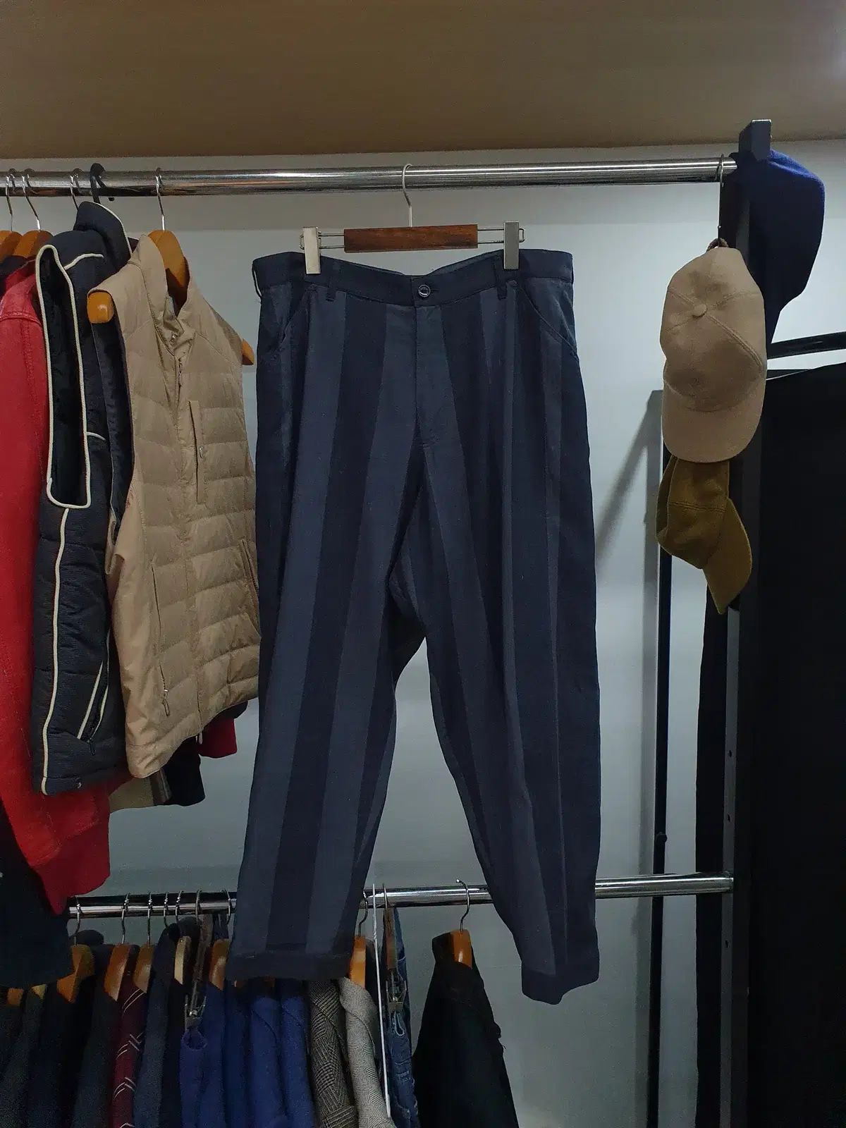 36 インチ GIORGIO ARMANI ジョルジオ アルマーニ ARMANI アルマーニ ツートン ストライプ パンツ