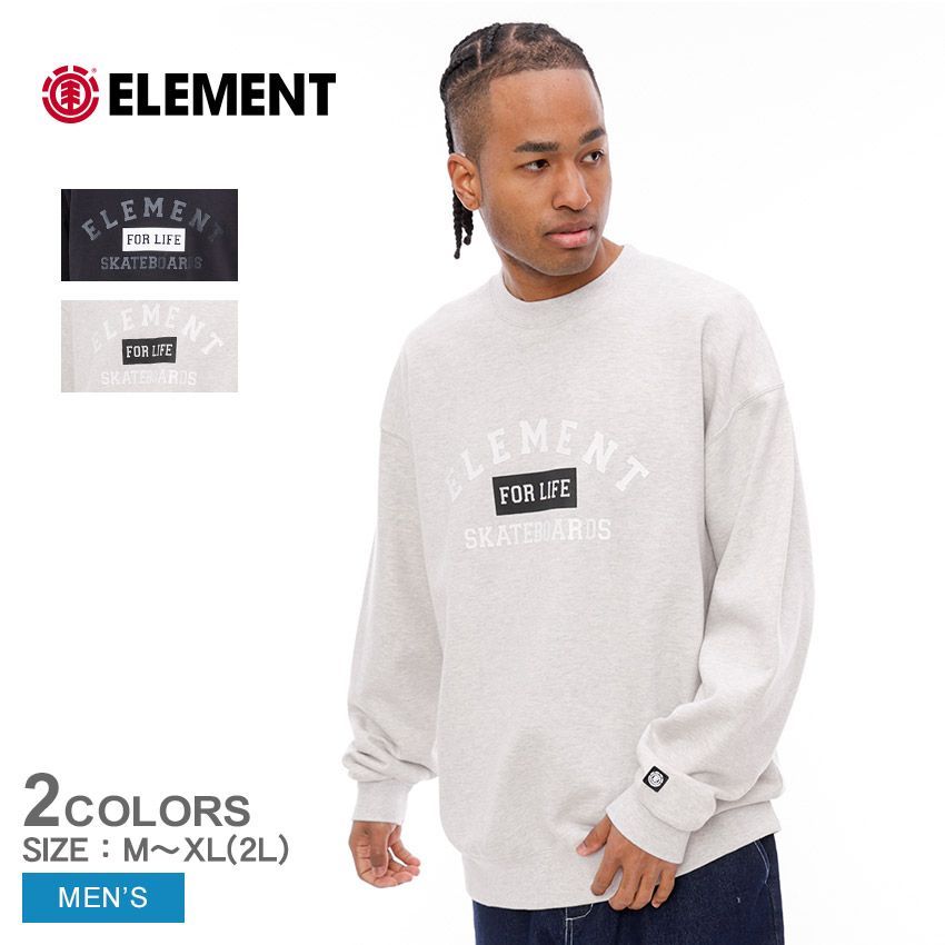 エレメント トレーナー BE022024 メンズ FOR LIFE CREW ELEMENT カラー:01.ブラック 品番：2536-0108