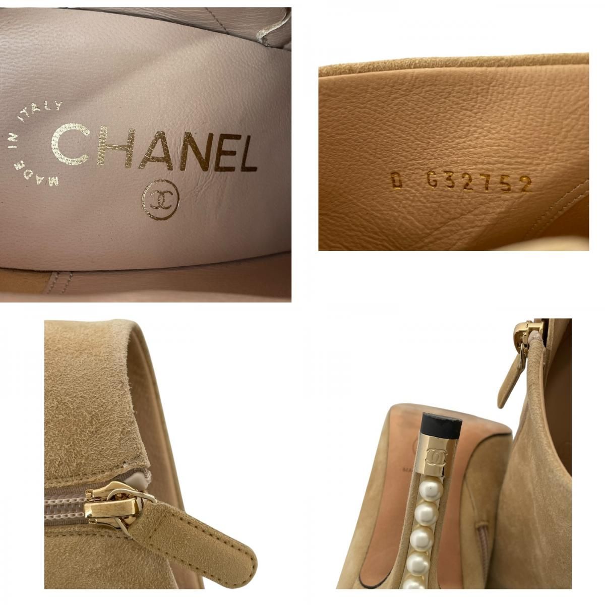 パール装飾ショートブーツ G32752