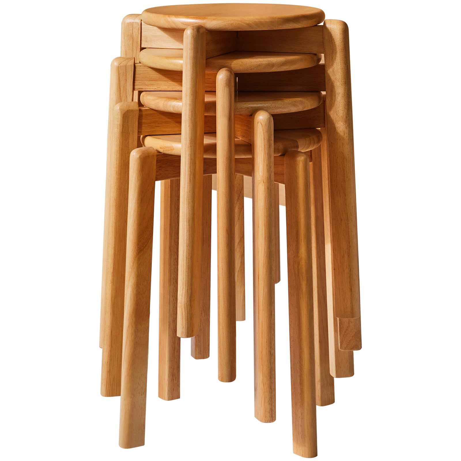 大人 部屋 リビング 台所 キッチン 組立商品 玄関 家具 丸椅子 いす 腰掛け 27×27×45CM 欅 曲木チェア スタッキング スタッキング ウッド イス ナチュラル 椅子 椅子 丸型 チェア インテリア JPHBD026N-4 天然木 スツ