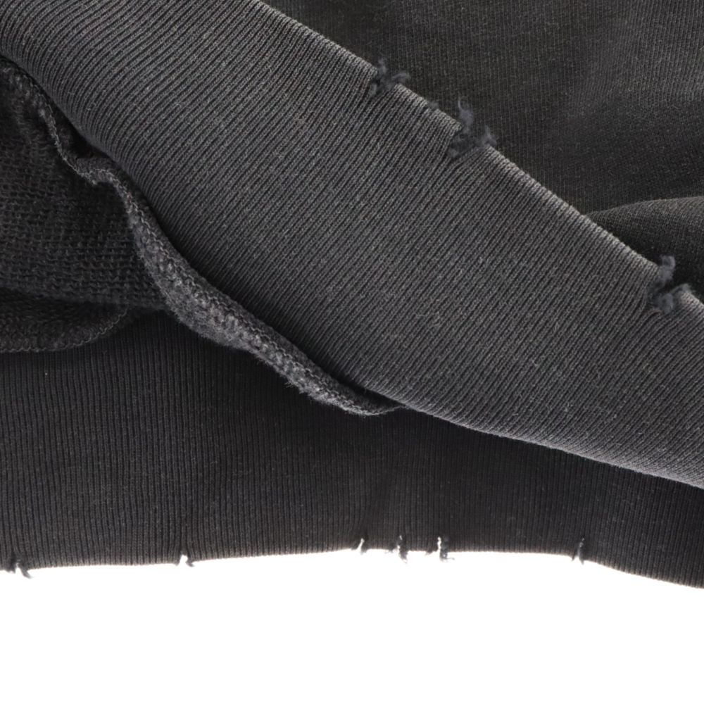 BALENCIAGA 23AW PIERCED ROUND スウェット Pierced Round Sweatshirt Oversized in Black Faded