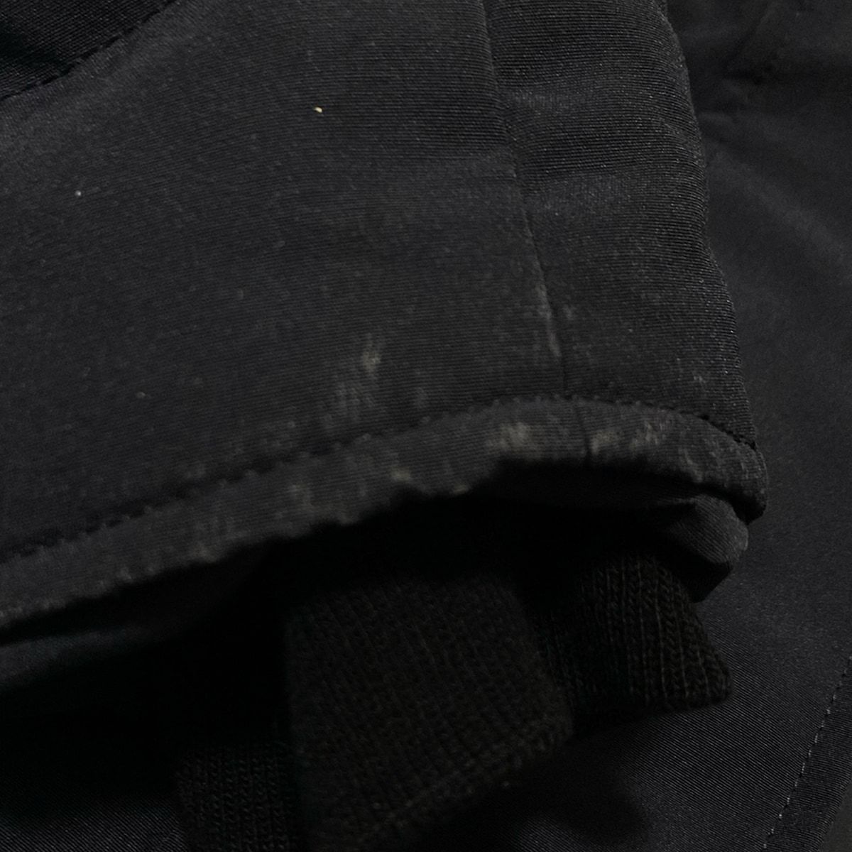 最終 カナダグース ダウンジャケット サイズM レディース - 2604JL ネイビー×ベージュ×ライトブラウン 長袖 ファー取り外し可 ジップアップ 冬