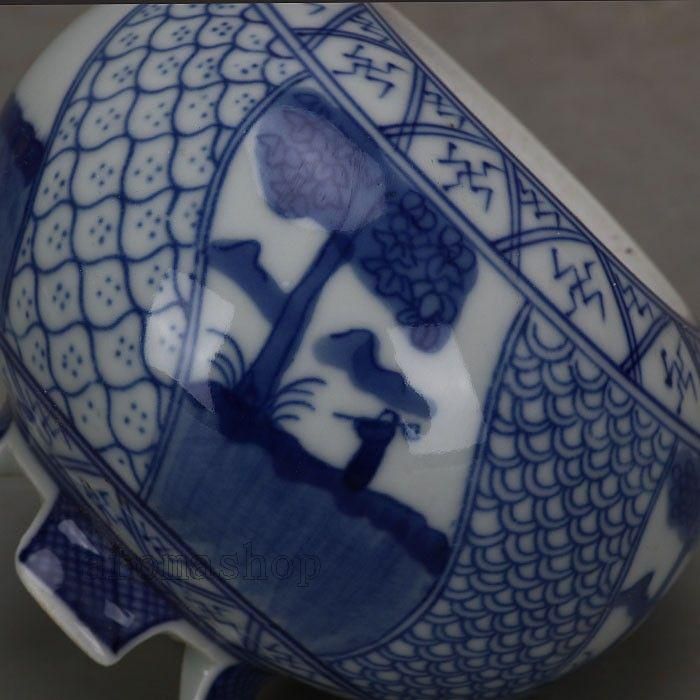 青花五良大甫香炉 香道具 景徳鎮 陶磁器 装飾品 現代工芸品美術品 置物 青花五良大甫香炉 香道具 景徳鎮 陶磁器 装飾品 現代工芸品美術