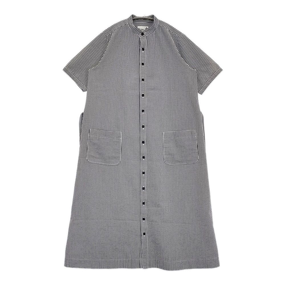 シアサッカースタンド 半袖ワンピース