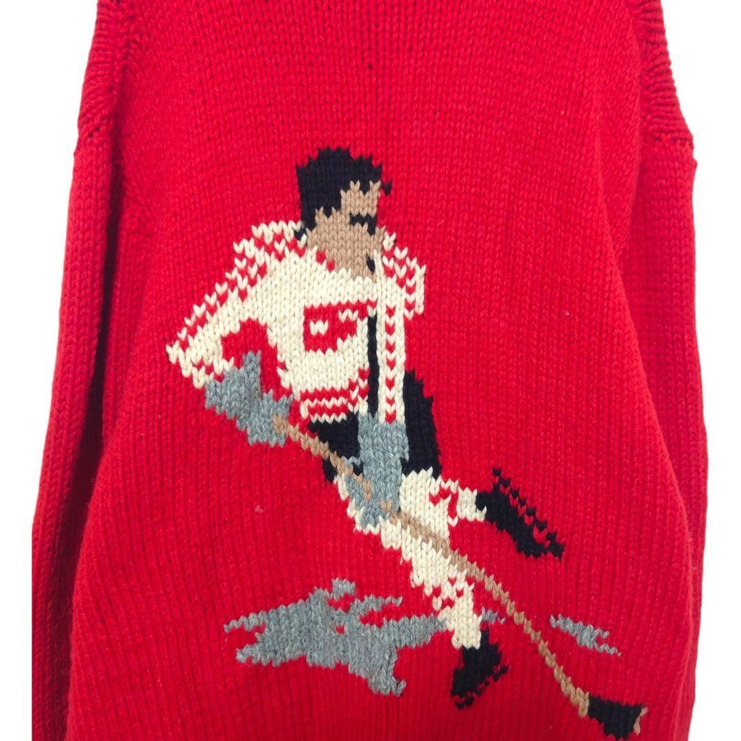 vintage】60～70's アイスホッケー柄 カウチンニット A-3027 - メルカリ