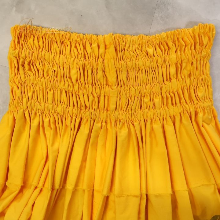 Tahiti Imports フラダンススカート イエロー Tahiti Imports⭕️フラダンスドレス⭕️イエロー/ブラウン Tahiti