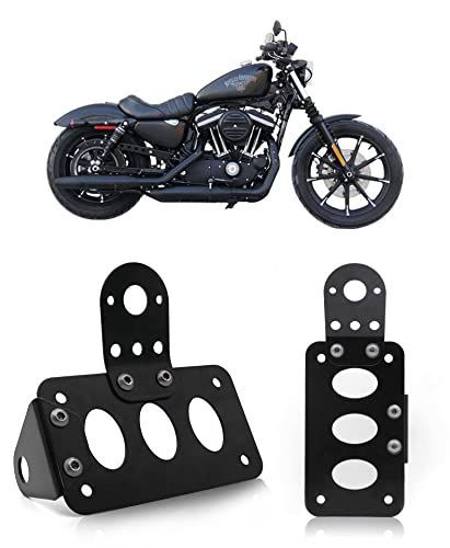 新着商品 du monde ナンバープレートホルダー バイク用 ハーレー pont チョッパ ブラケット 黒 BRIGHTFACE_UK