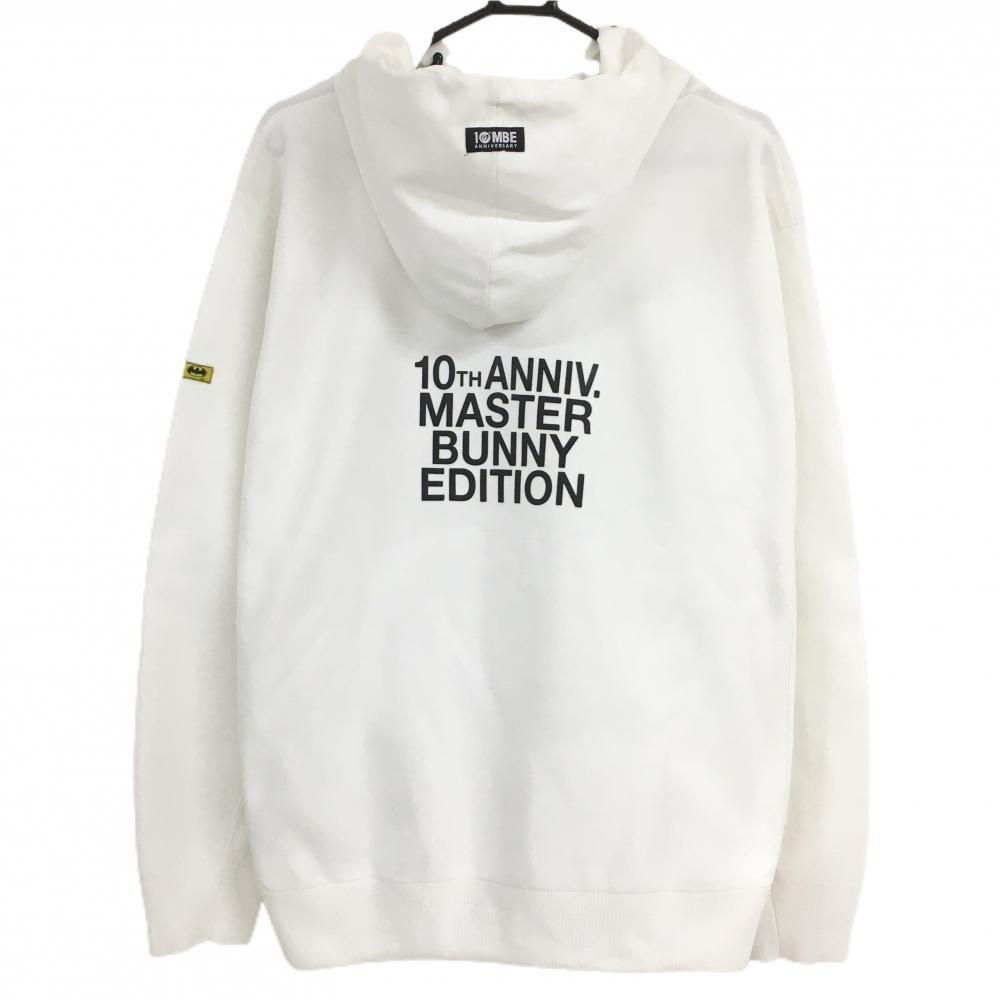 マスターバニー×バットマン フード付セーター 白×黒 BATMAN 10周年 ニット メンズ 5 L ゴルフウェア MASTER BUNNY EDITION