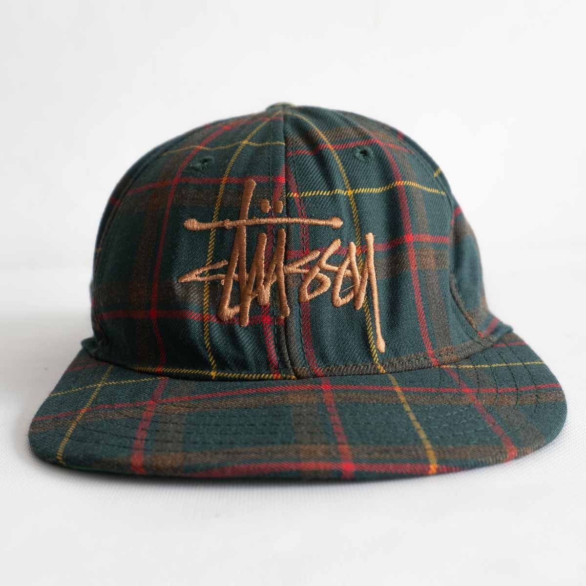 【USA製/80s】OLD STUSSY【チェック 6パネル キャップ】 90年代 白タグ オールド ステューシー 古着 25010533