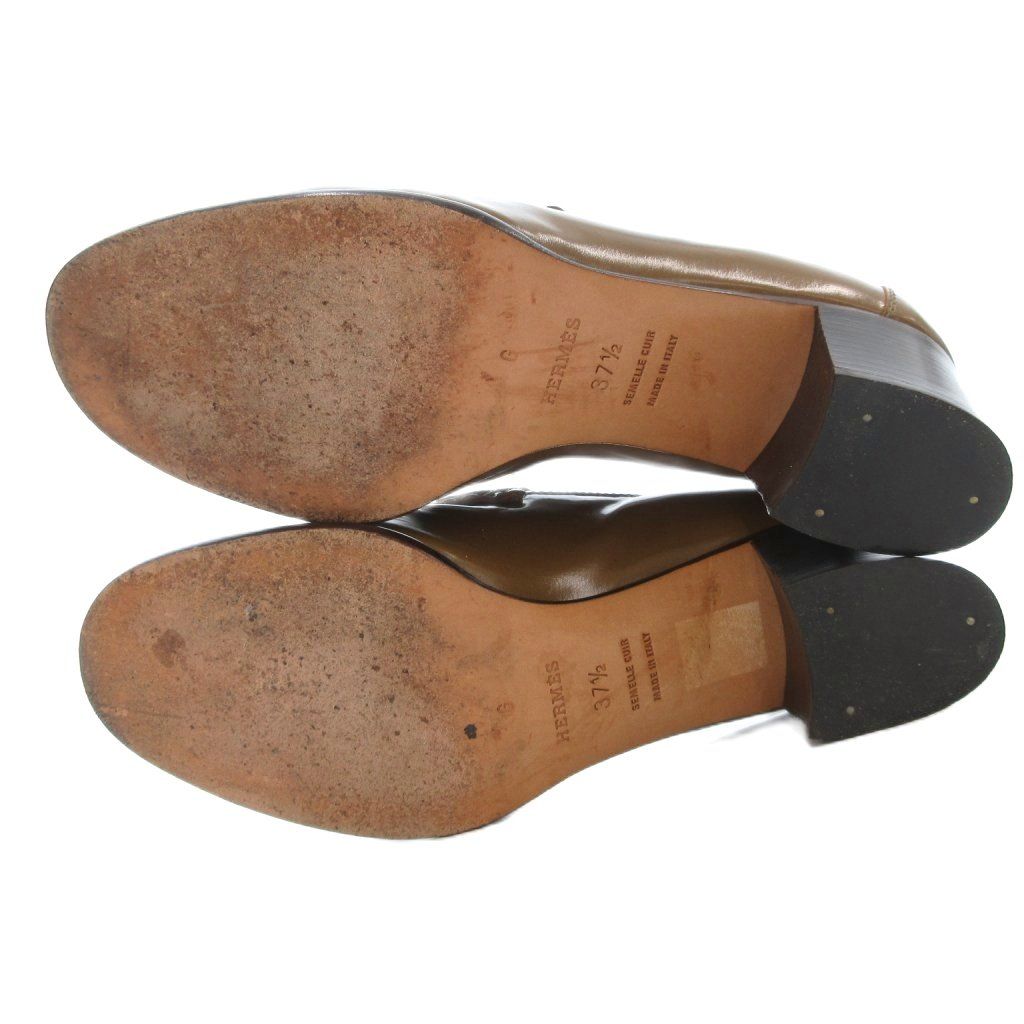 エルメス HERMES コンスタンス ローファー ヒール エナメルレザー 37.5