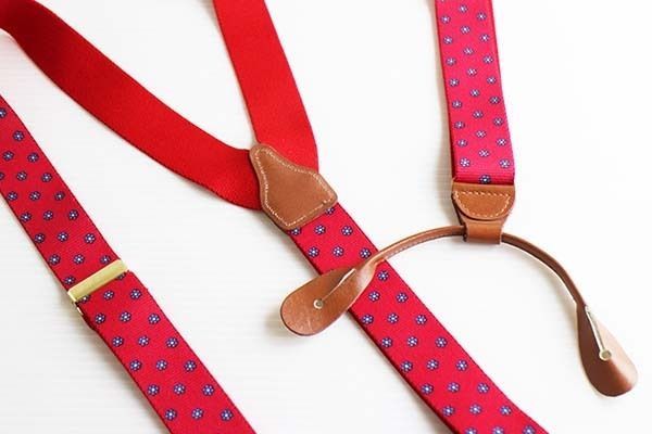 UNKNOWN 総柄 ボタンタブ式 サスペンダー★1115 オールド 小花柄 フラワー