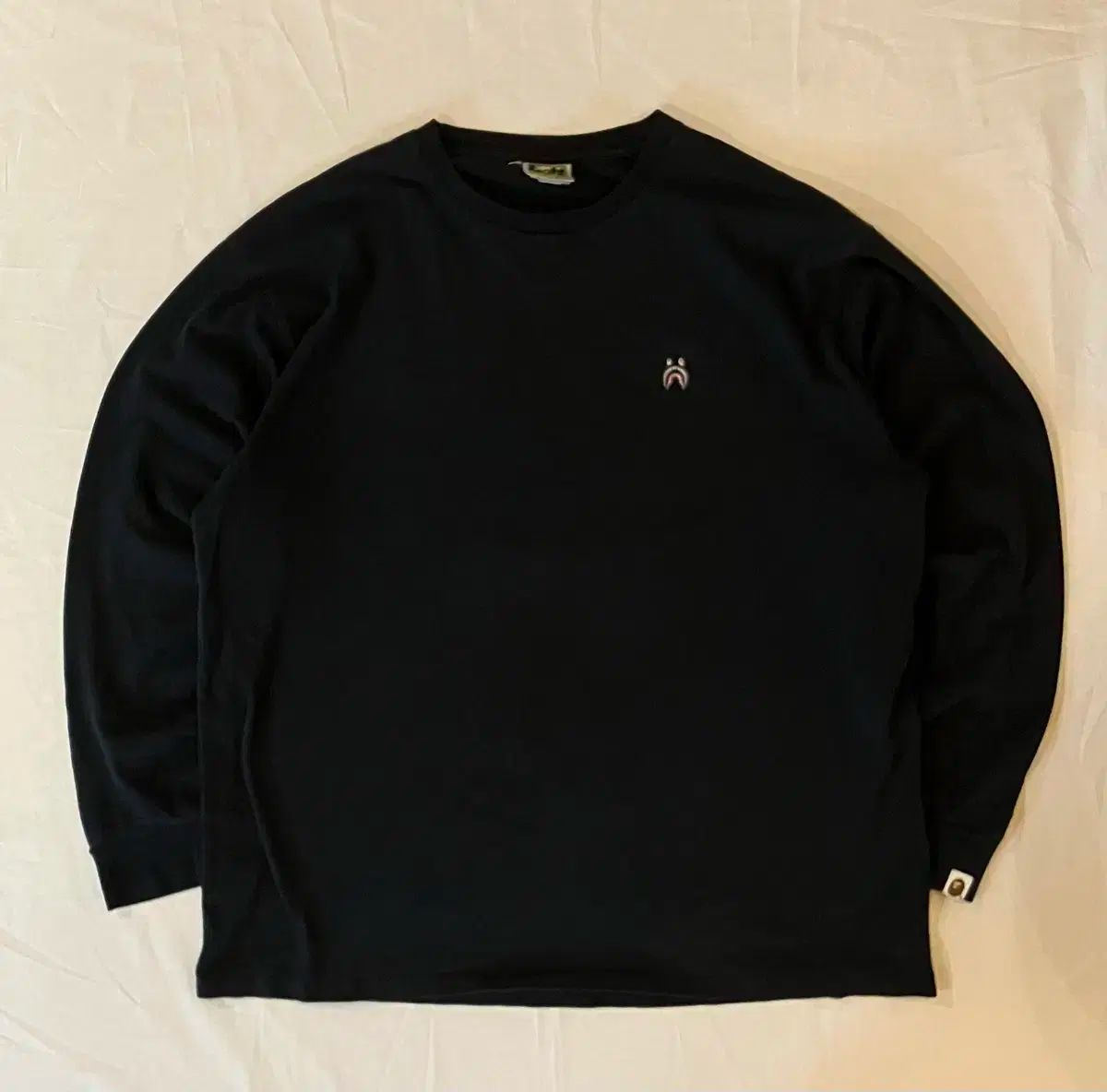 美品✨アベイシングエイプ　長袖　ワンピース　総柄　タートルネック　黒　L A BATHING APE アベイシングエイプ AST8079 ワッペン 長袖