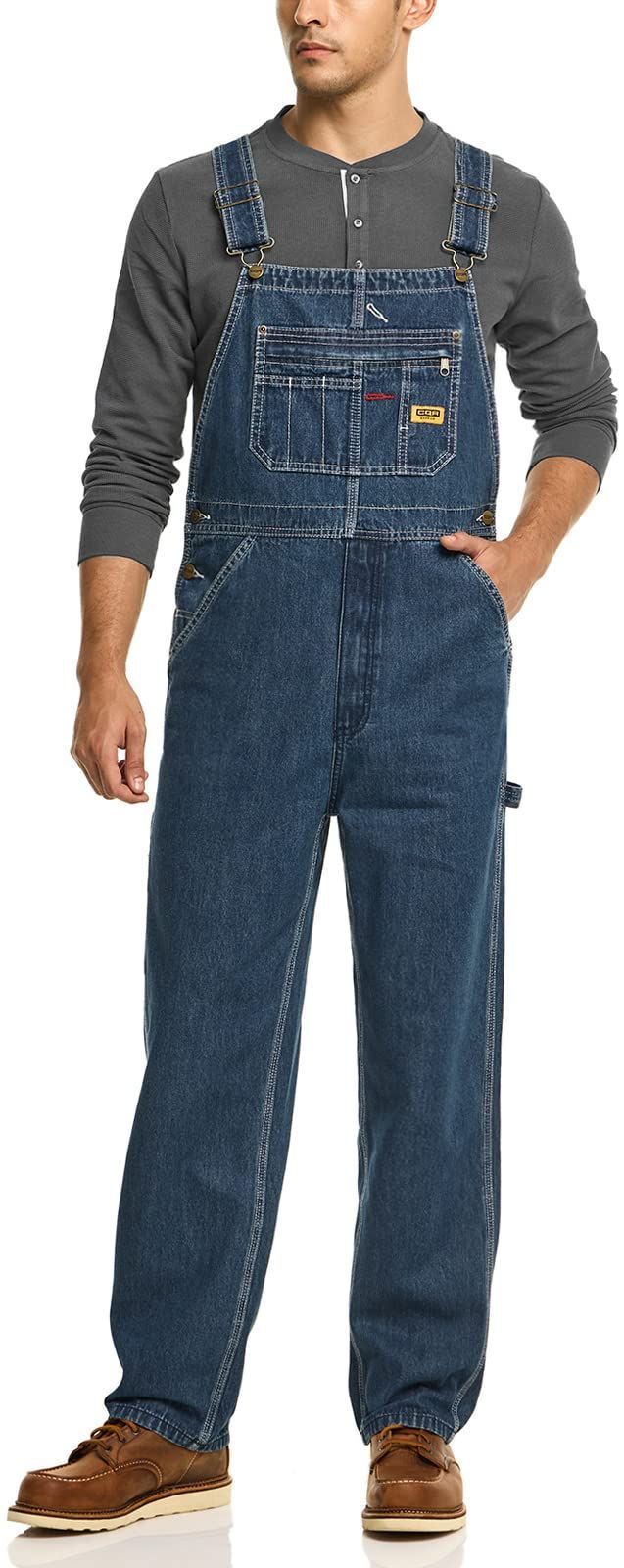 [CQR] サロペット デニム ジーンズ つなぎ メンズ 作業服 [軽量・耐久性] オーバーオール つなぎ服 ワークカジュアル 大きいサイズ